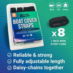 img 2 attached to 🚤 8-Pack Adjustable Buckle Straps for Securing Boat Covers - Simple 1&quot; x 96&quot; Straps