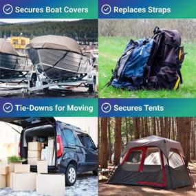 img 1 attached to 🚤 8-Pack Adjustable Buckle Straps for Securing Boat Covers - Simple 1&quot; x 96&quot; Straps
