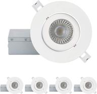 💡 qplus 4 inch ultra-thin adjustable eyeball gimbal led recessed lighting: 4 pack, energy star, etl listed logo