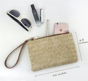 img 2 attached to 👜 Small Crossbody Bag with Straw Design, Zipper Closure - Women's Wristlet Clutch Purse