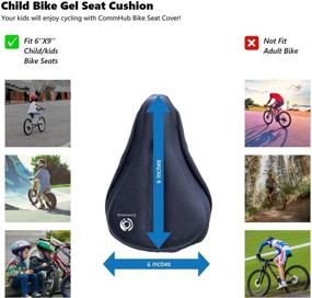 img 1 attached to COMMHUB Kids Bike Gel Seat Cushion Cover: Ultimate Comfort for Child Bikes and Trailers