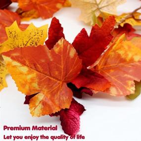 img 2 attached to VEYLIN 2-Pack Fall Maple Leaves Garland with Light for Indoor & Outdoor Decorations - Autumn Mixed Colors Maple Leaf Garland