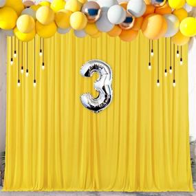 img 2 attached to Vibrant Yellow Backdrop Curtain: Perfect for Parties, Weddings, and Photoshoots!