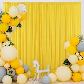 img 4 attached to Vibrant Yellow Backdrop Curtain: Perfect for Parties, Weddings, and Photoshoots!