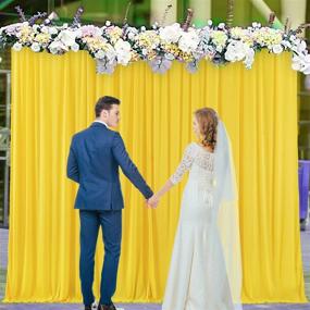img 1 attached to Vibrant Yellow Backdrop Curtain: Perfect for Parties, Weddings, and Photoshoots!