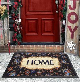 img 3 attached to Outdoor Christmas Welcome Mat - 18x30 Front Door Mat - Absorbent Indoor/Outdoor Doormat - Blue Entryway Mat
