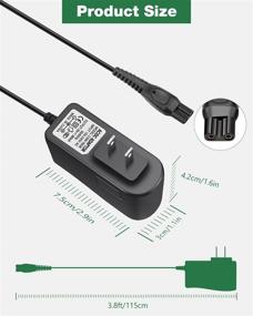 img 2 attached to 🔌 High-Quality Replacement Philips Norelco Charger Cord for HQ8505, 2300, 7000, 5000, 3000 Series Shavers & Trimmers - Compatible with MG3750, mg5750, mg7750, S1560, Aquatec, Arcitec, Multigroom, and More | JOVNO 15V Adapter Included