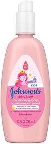 img 4 attached to Johnson's Baby Shiny & Soft Tear-Free Kids' Hair Conditioning Spray: Argan Oil + Silk Proteins, Gentle & Hypoallergenic Formula - Paraben, Sulfate, Dye-Free - Ideal for Toddlers - 10 fl oz