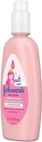 img 2 attached to Johnson's Baby Shiny & Soft Tear-Free Kids' Hair Conditioning Spray: Argan Oil + Silk Proteins, Gentle & Hypoallergenic Formula - Paraben, Sulfate, Dye-Free - Ideal for Toddlers - 10 fl oz