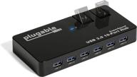 🔌 high-speed plugable usb hub - 10 port, usb 3.0 5gbps with 48w power adapter and dual flip-up ports логотип