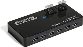 img 4 attached to 🔌 High-speed Plugable USB Hub - 10 Port, USB 3.0 5Gbps with 48W Power Adapter and Dual Flip-Up Ports