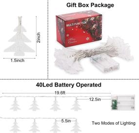 img 2 attached to 🎄 Indoor Outdoor Christmas Tree Decorations - Battery Operated Christmas Lights, 19.68 ft 40 LED Warm White Christmas Tree Lights for Bedroom, Patio, Room, Garden, Party, and Home Christmas Decor