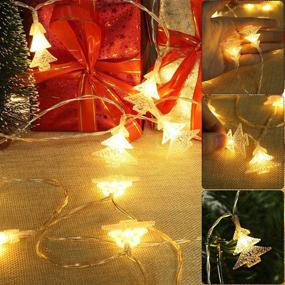 img 1 attached to 🎄 Indoor Outdoor Christmas Tree Decorations - Battery Operated Christmas Lights, 19.68 ft 40 LED Warm White Christmas Tree Lights for Bedroom, Patio, Room, Garden, Party, and Home Christmas Decor