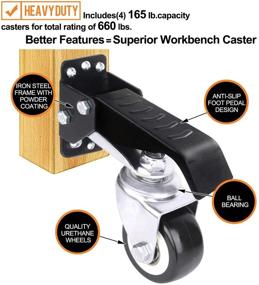 img 3 attached to 🔧 SOLEJAZZ Workbench Caster Kit: 660 lbs Capacity, Heavy Duty Wheels, All Steel Construction, 4 Pack - Includes Bonus Install Template