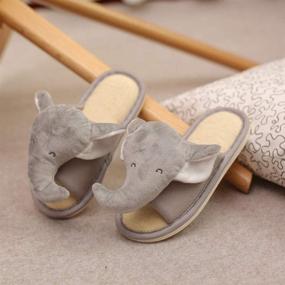 img 3 attached to Comfortable Exgingle Animals Indoor Slippers Memory Boys' Shoes - Stay Cozy All Day!
