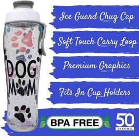 img 3 attached to Premium Dog Mom Water Bottle: Chug Cap & Carry Loop, 30 ounces