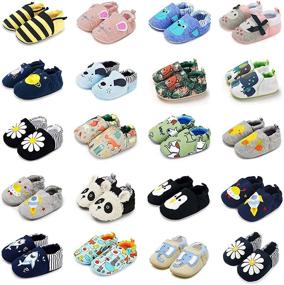 img 1 attached to 👶 BENHERO Infant Baby Boys Girls Soft Sole Cartoon Slipper Moccasins - Toddler First Walker House Walking Crib Shoes with Soft Soles