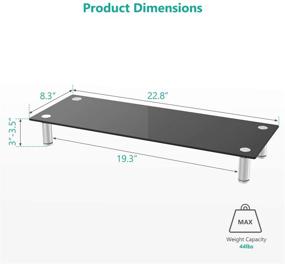 img 2 attached to 🖥️ WALI GTT002B: Универсальная и регулируемая подставка для мониторов из закаленного стекла для ЖК-LED-телевизора, ноутбука, блокнота и экранных дисплеев.