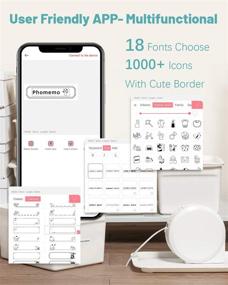 img 2 attached to Фомемо P3100 Bluetooth Печатная машинка для ярлыков - портативная беспроводная ламинированная печатная машинка для ярлыков: разные шрифты, 1шт. включенного ярлыка. Совместима с смартфоном / планшетом. Идеально подходит для использования дома и в промышленности, белого цвета.