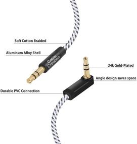 img 1 attached to 🎧 3.5mm Audio Cable [2-Pack 3Feet], CableCreation Stereo Jack 3.5mm Aux Cable 90 Degree: Perfect for Headphones, Phone, Mac Mini, Surface Dock, iPhones, Car Stereo & More