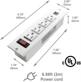 img 3 attached to 💡 Белая встраиваемая розетка с выключателем - 4 розетки переменного тока, 2 USB-порта, 2 винта.