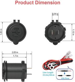 img 3 attached to Быстрая зарядка водонепроницаемая двойная USB розетка для автомобиля, лодки и других устройств - красный-2шт.