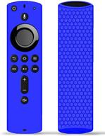 чехол для пульта ду tokerse для голосового пульта alexa для fire tv stick 2020 / fire tv stick 4k / fire tv cube / fire tv (3-го поколения) - чехол из силикона, совместимый со всеми новыми пультами управления второго поколения - темно-синий. логотип