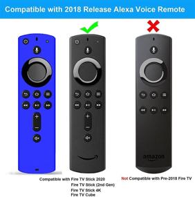 img 3 attached to Чехол для пульта ДУ TOKERSE для голосового пульта Alexa для Fire TV Stick 2020 / Fire TV Stick 4K / Fire TV Cube / Fire TV (3-го поколения) - чехол из силикона, совместимый со всеми новыми пультами управления второго поколения - темно-синий.