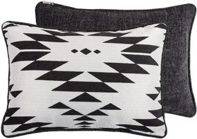 img 1 attached to Stunning HiEnd Accents Amelia Aztec 3-PC Comforter Set - Super Queen Size in Striking Black & White Jacquard