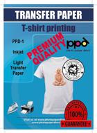 👕 ppd inkjet premium iron-on light t shirt transfer paper - pack of 100 sheets (ppd001-100) - high-quality heat transfer paper for light-colored t-shirts logo