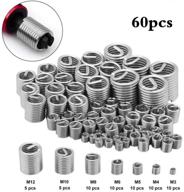 🔧 zerone thread repair kit: premium 60 pcs stainless steel wire insert set for helicoil stripped thread rethread repair - includes various thread sizes (m3, m4, m5, m6, m8, m10, m12) logo