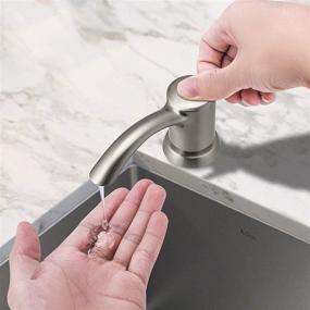 img 2 attached to 🧼 Top Refill Kitchen Sink Counter Soap Dispenser - 17 OZ Bottle, Built-in, Brushed Nickel Finish