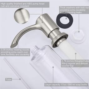 img 3 attached to 🧼 Top Refill Kitchen Sink Counter Soap Dispenser - 17 OZ Bottle, Built-in, Brushed Nickel Finish