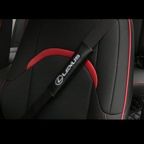 img 3 attached to 🚗 Улучшите свой автомобильный опыт с LONGSNOL 2 шт. чехлами для ремней безопасности из углеродного волокна для RX ES GX LS LX