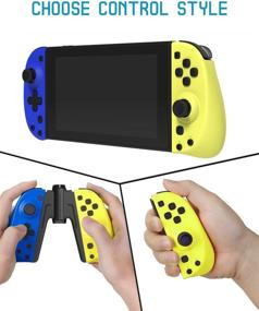 img 2 attached to KINVOCA C25 Joypad for Nintendo Switch/Lite - Ultimate Wired/Wireless Controller with Programmable Macros, Turbo, Motion Control & Dual Motors - Joycon Replacement (Blue and Yellow w/Grip)