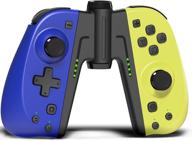 kinvoca c25 joypad for nintendo switch/lite - ultimate wired/wireless controller with programmable macros, turbo, motion control & dual motors - joycon replacement (blue and yellow w/grip) logo
