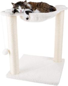 img 1 attached to Ultimate Cat Tree and Scratcher: Premium Lounging Bed, Interactive Toy, and Sisal Scratching Posts for Cats and Kittens (15.75”)