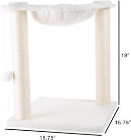 img 3 attached to Ultimate Cat Tree and Scratcher: Premium Lounging Bed, Interactive Toy, and Sisal Scratching Posts for Cats and Kittens (15.75”)