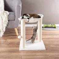 ultimate cat tree and scratcher: premium lounging bed, interactive toy, and sisal scratching posts for cats and kittens (15.75”) logo