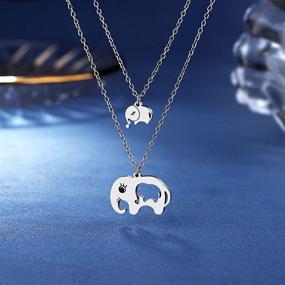 img 1 attached to UNITE & UPGRADE: Back to School Gifts - Mother Daughter Matching Heart/Elephant Silver Necklaces Set for 2, Mommy and Me Jewelry. Beat Separation Anxiety with Perfect First Day of School Present for Girls!