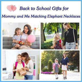 img 3 attached to UNITE & UPGRADE: Back to School Gifts - Mother Daughter Matching Heart/Elephant Silver Necklaces Set for 2, Mommy and Me Jewelry. Beat Separation Anxiety with Perfect First Day of School Present for Girls!