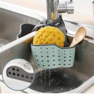 🧽 green sink caddy sponge holder - adjustable strap, silicone sponge caddy with drain holes for drying, keep kitchen organized - over faucet soap sponge caddy for sink, 1pcs логотип