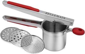 img 4 attached to 🥔 Highly Rated Bellemain Stainless Steel Potato Ricer featuring 3 Interchangeable Discs for Optimal Fineness