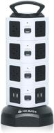 💪 high-performance power strip tower with surge protection - hilimse electric charging station, 14 outlet plugs and 4 usb slots, 6-ft cord wire extension, universal charging hub logo