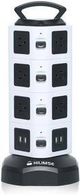 img 4 attached to 💪 High-Performance Power Strip Tower with Surge Protection - Hilimse Electric Charging Station, 14 Outlet Plugs and 4 USB Slots, 6-ft Cord Wire Extension, Universal Charging Hub