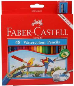 img 1 attached to 🖌️ Набор из 48 акварельных карандашей Faber-Castell с точилкой и кистью