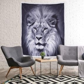 img 1 attached to 5 STARS UNITED Throw Blanket - Black & White Lion Animal Print - 60x80 Premium Minky Fleece with Sherpa - Soft, Plush, Warm - Ideal for Couch, Bed, Sofa