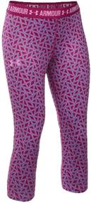 img 2 attached to Lively Lavender: Under Armour HeatGear Printed Girls' Active Clothing