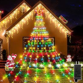 img 4 attached to 🎄 344 LED Star Lights - Easy Installation & Waterproof Christmas Lights for Outdoor Christmas Decorations - 8 Modes Xmas Tree Lights Ideal for Home Wedding Thanksgiving Party, Holiday Wall Garden