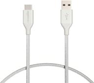 🔌 amazon basics 1-футовый кабель быстрой зарядки usb-c на usb-a, 3a - серебристый | получите двойную прочность нейлона с оплеткой! логотип